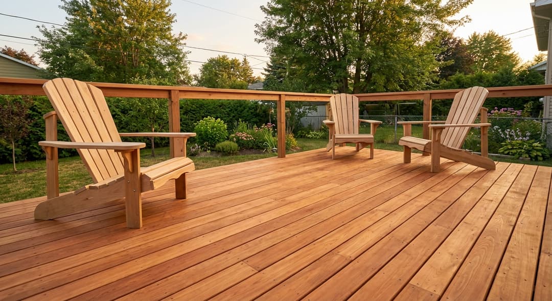 Finished cedar deck