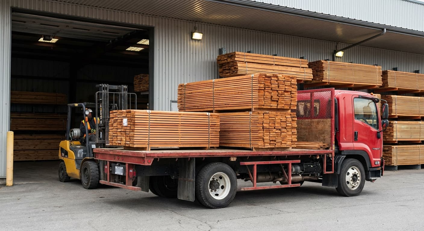 Loading cedar for delivery